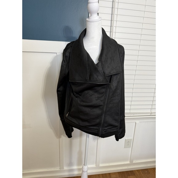 NWT Dance&Marvel Black Asymmetrical Zip Biker Jacket XL Zipped Pockets DMJ1378 - Picture 3 of 7
